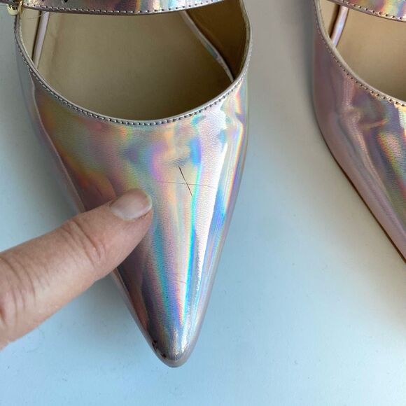 Stuart Weitzman Emilia Mary Jane Flats Iridescent Opal Patent Leather Women’s 6. - Picture 5 of 10